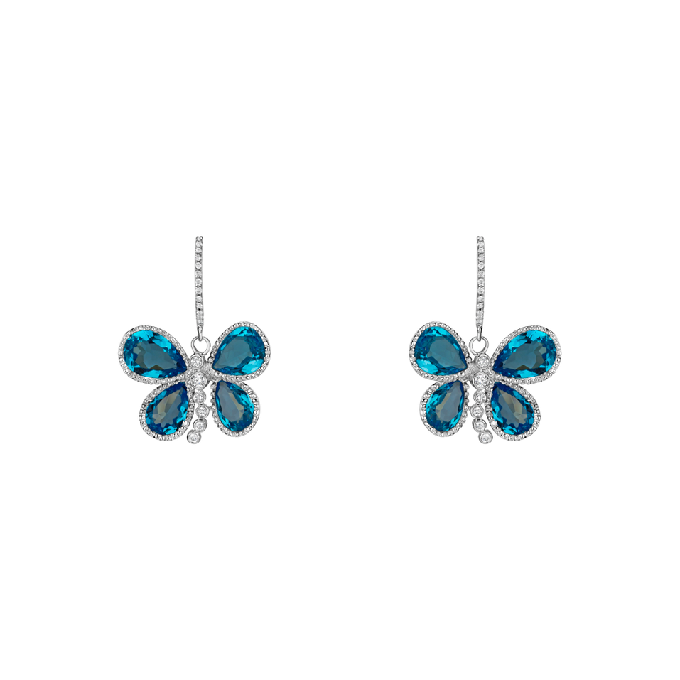 Diamond earrings and Topaz Fabien