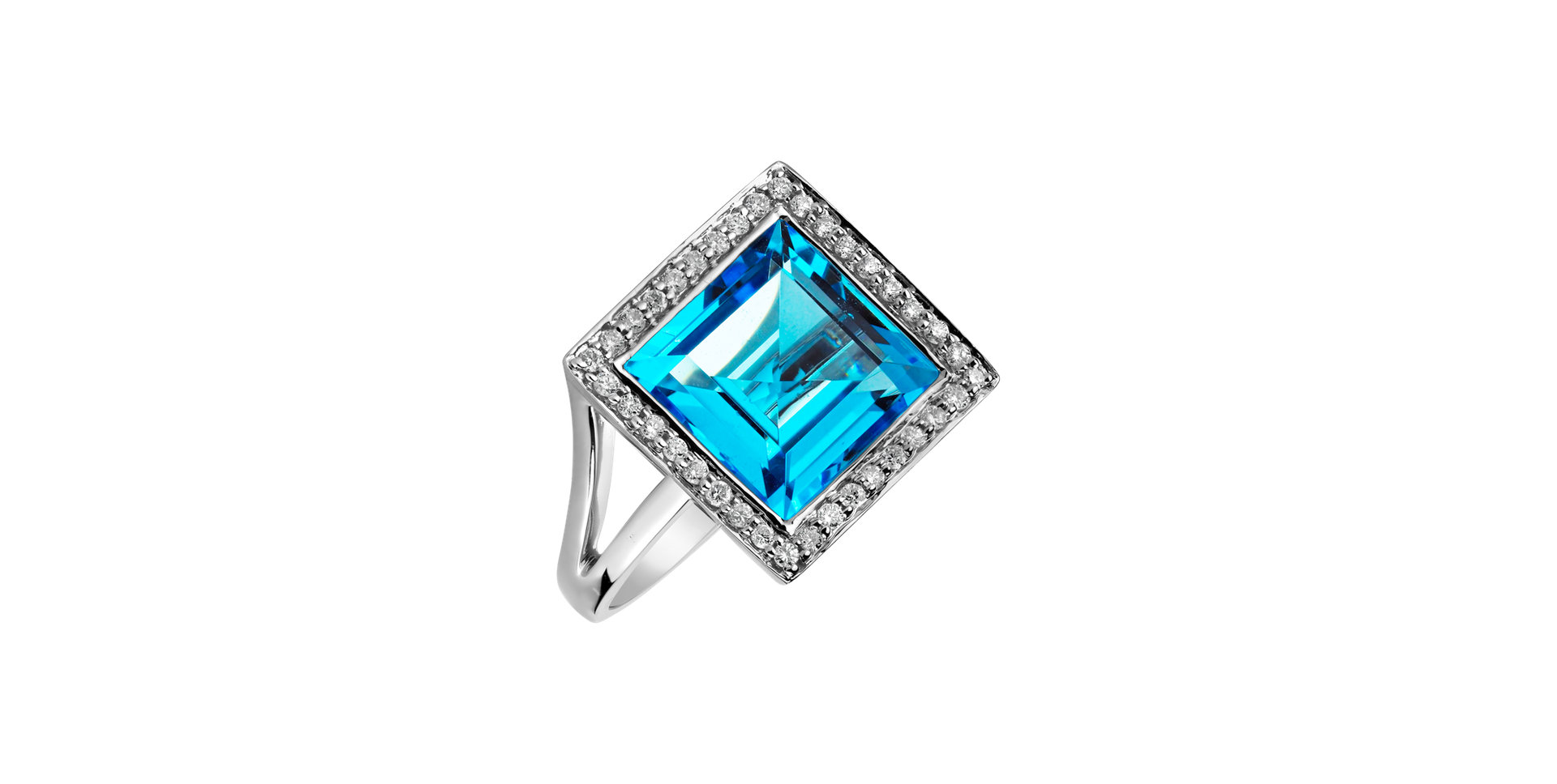 Diamond ring with Topaz Loria