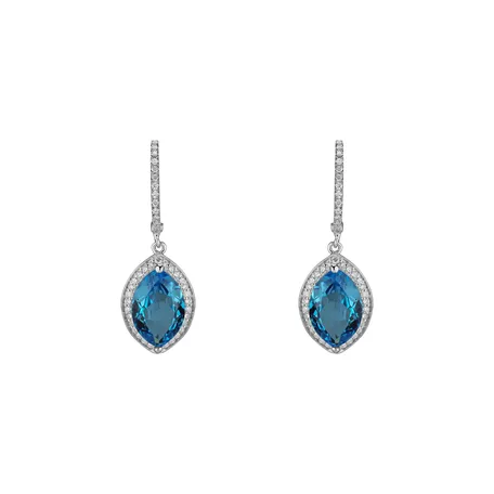 Diamond earrings with Topaz Odin