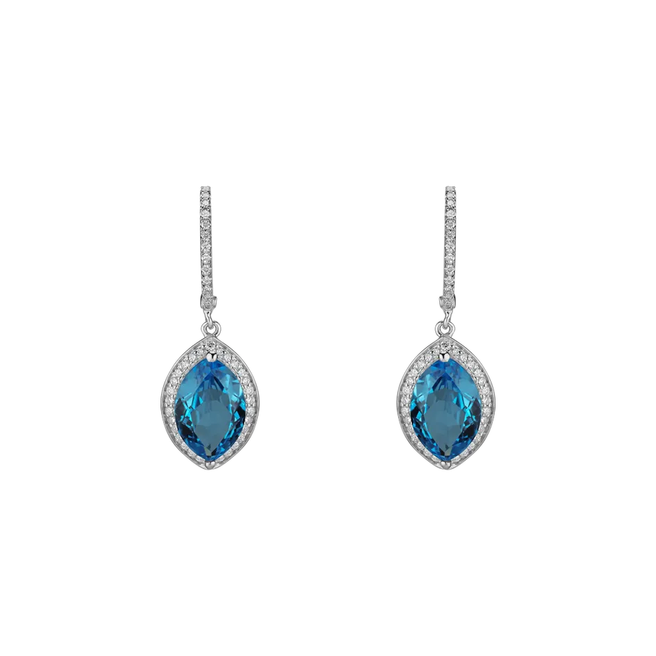 Diamond earrings with Topaz Odin