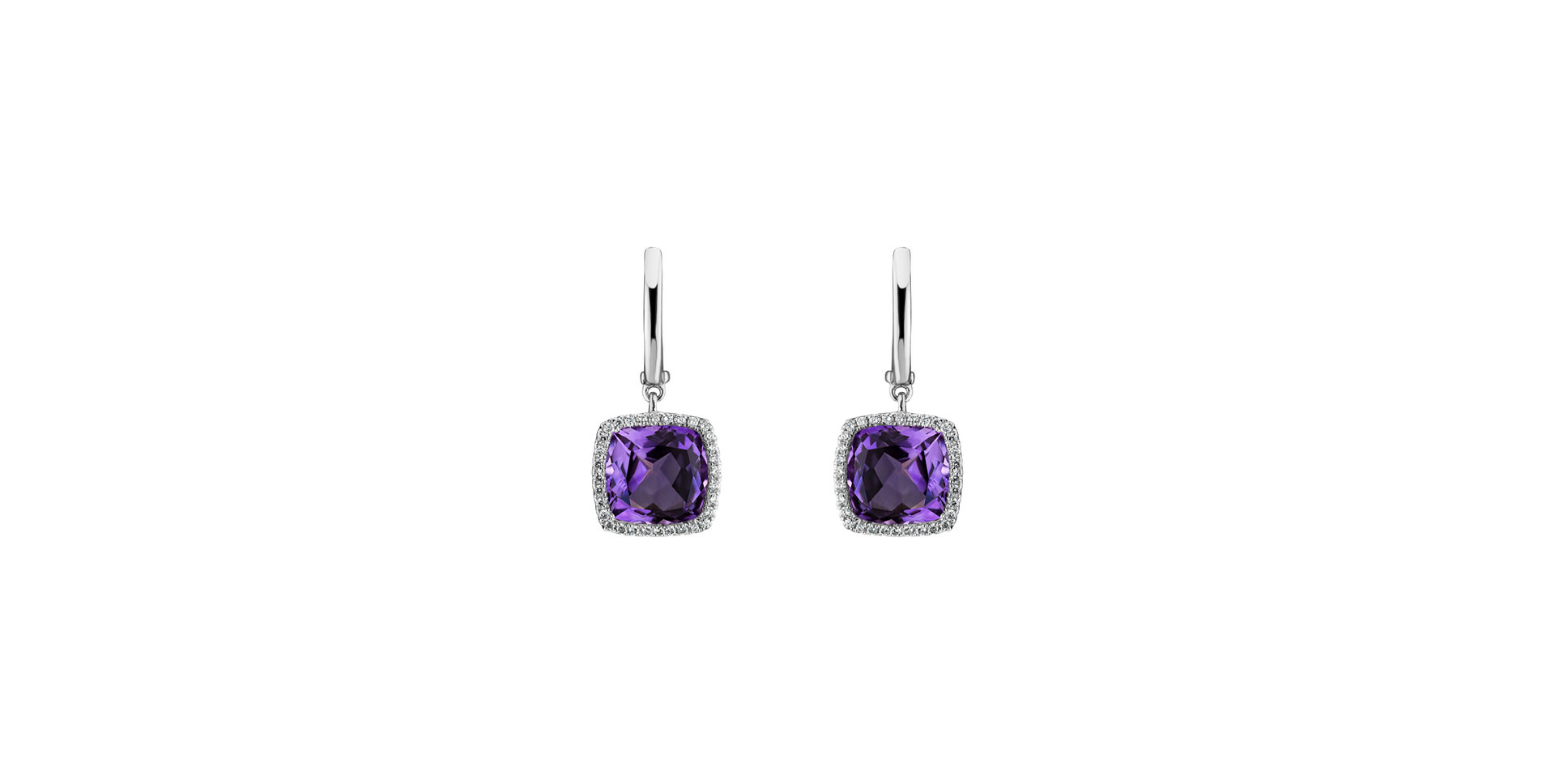 Diamond earrings with Amethyst Severed Fate