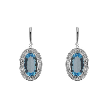 Diamond earrings with Topaz Sabrina Spell