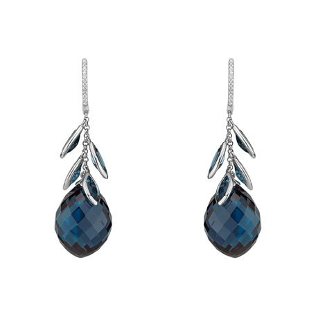 Diamond earrings with Topaz Persephone