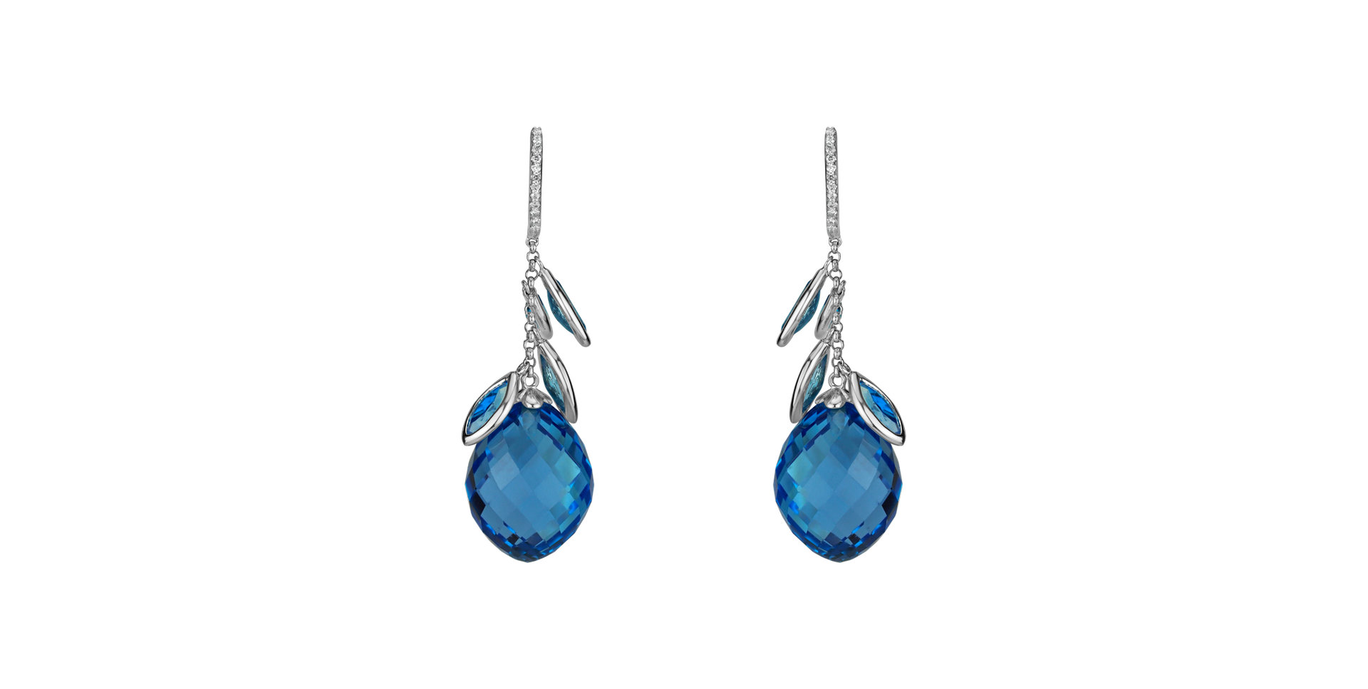 Diamond earrings with Topaz Persephone