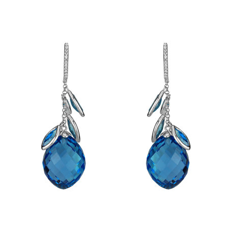 Diamond earrings with Topaz Persephone