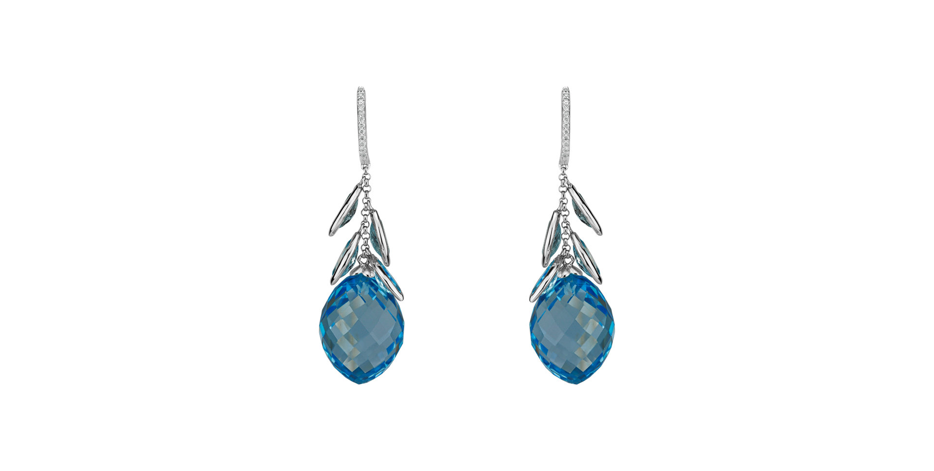 Diamond earrings with Topaz Persephone