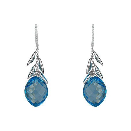 Diamond earrings with Topaz Persephone