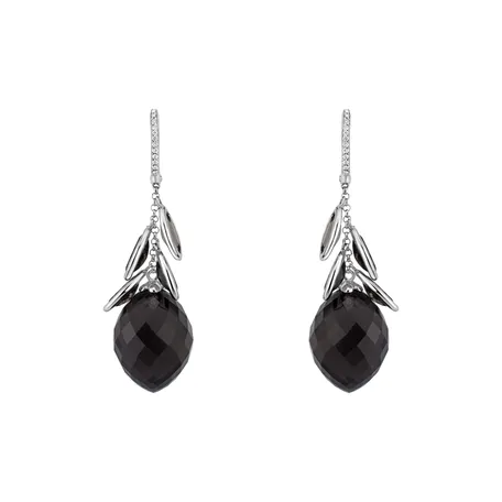 Diamond earrings with Quartz Persephone