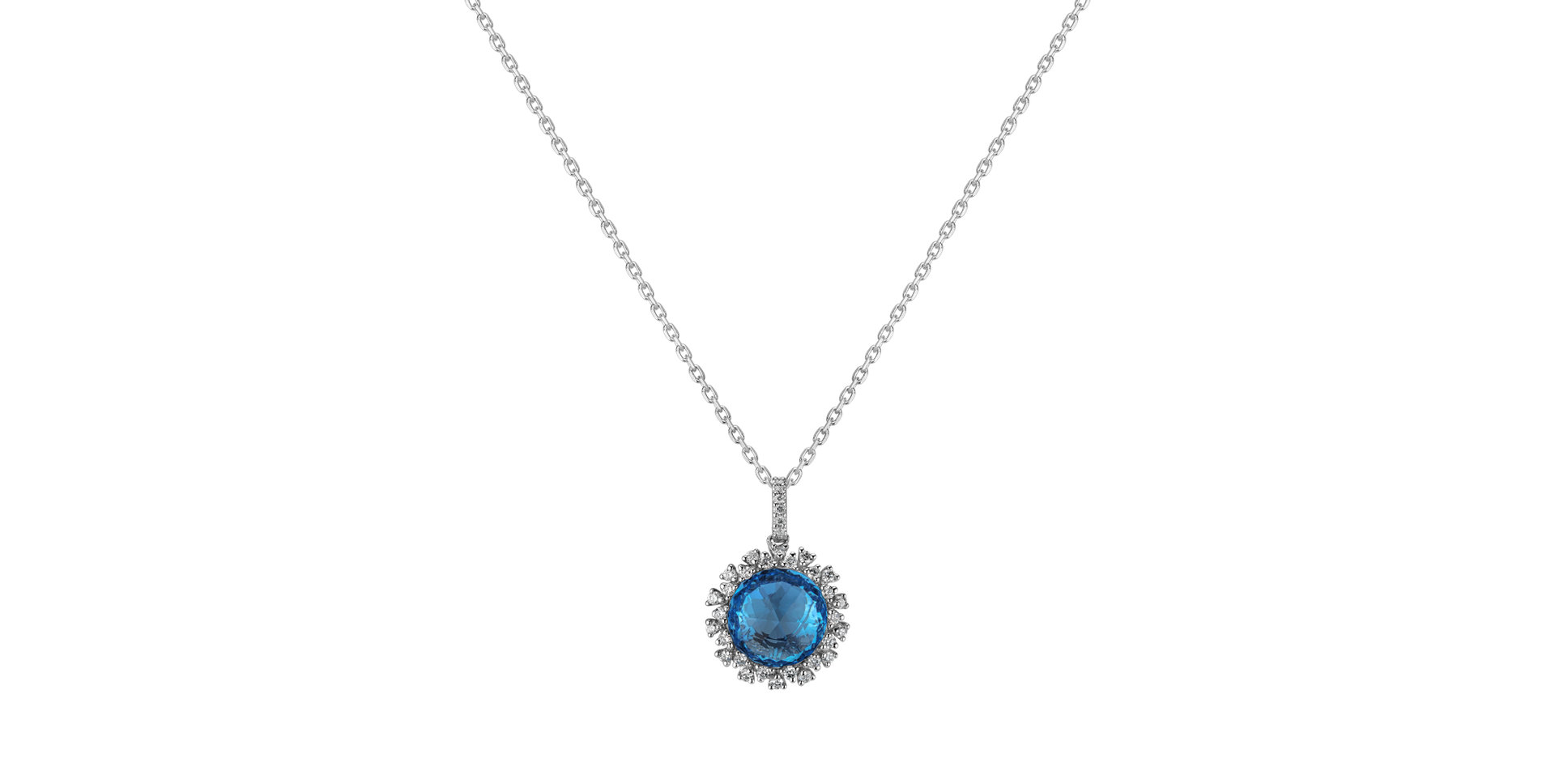 Diamond pendant with Topaz Gaven
