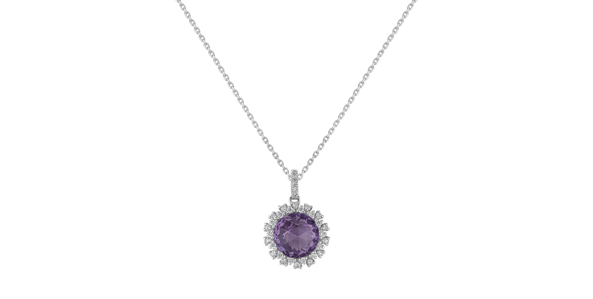 Diamond pendant with Amethyst Gaven