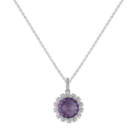 Diamond pendant with Amethyst Gaven