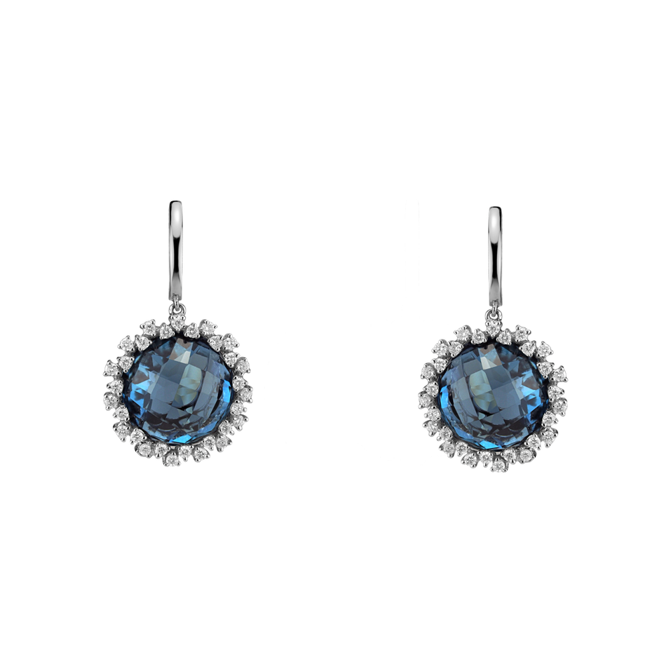 Diamond earrings with Topaz Sally