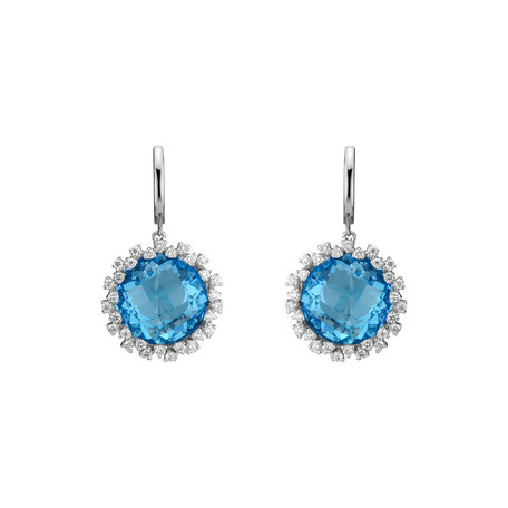 Diamond earrings with Topaz Sally