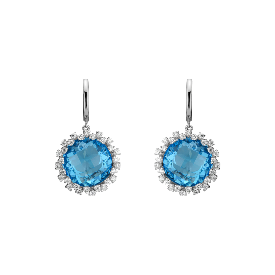 Diamond earrings with Topaz Sally