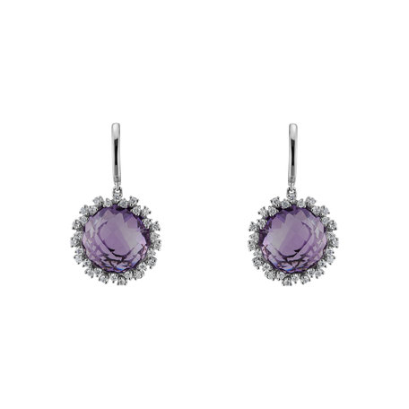 Diamond earrings with Amethyst Sally