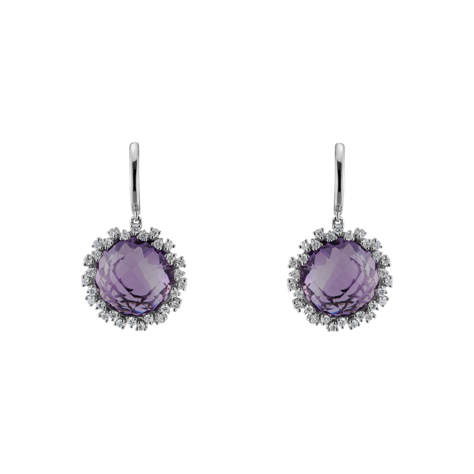 Diamond earrings with Amethyst Sally