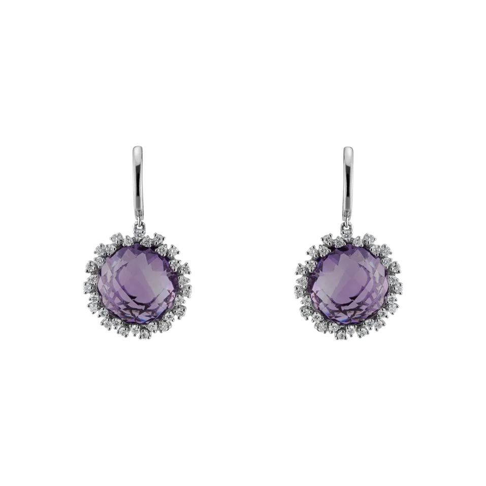 Diamond earrings with Amethyst Sally