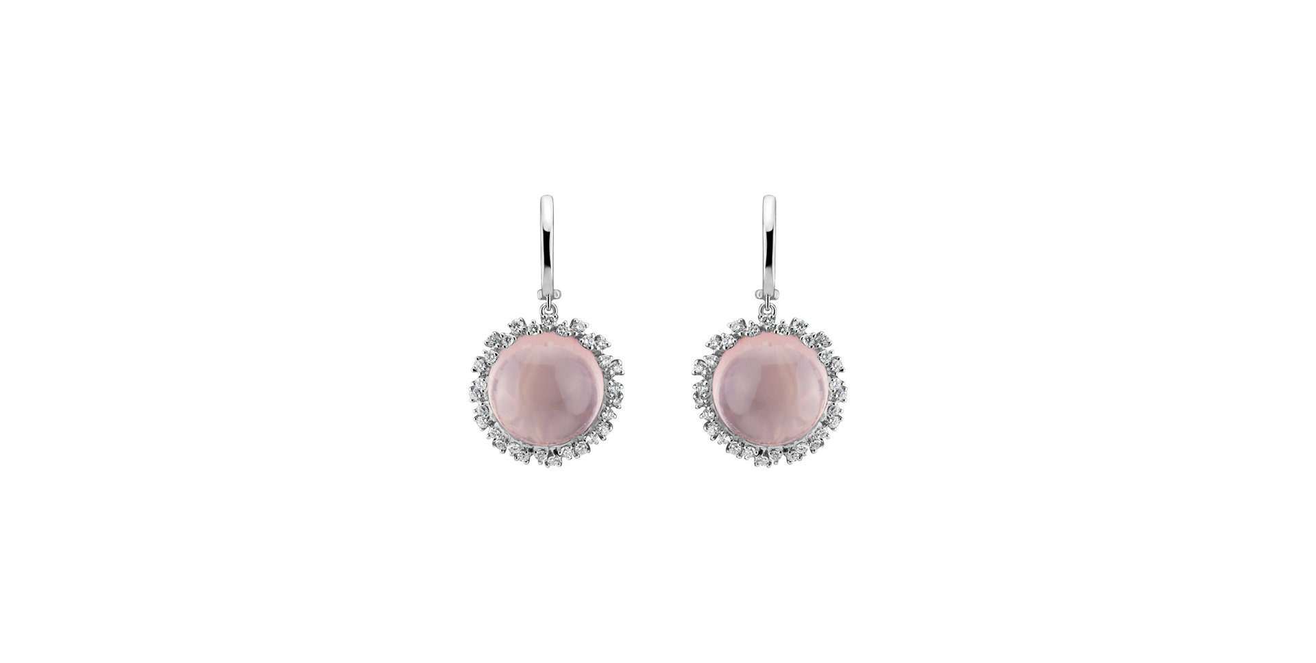 Diamond earrings with Rose Quartz Sally
