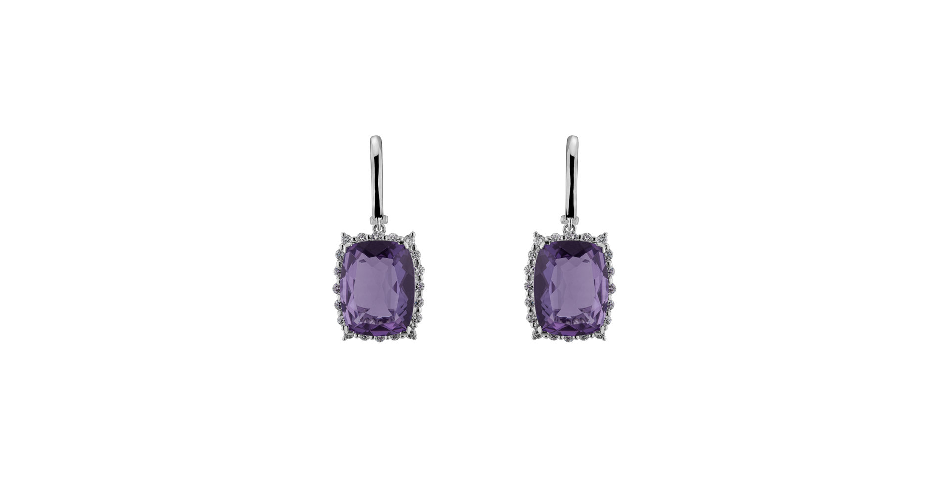 Diamond earrings with Amethyst Hawthorn