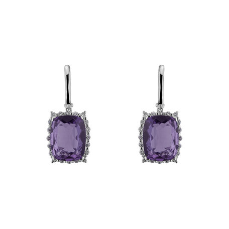Diamond earrings with Amethyst Hawthorn