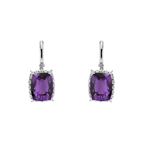 Diamond earrings with Amethyst Ariadne
