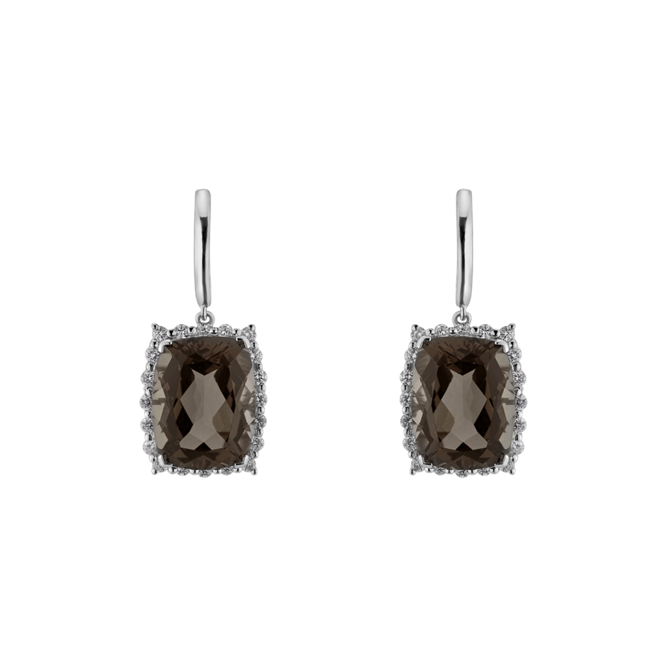 Diamond earrings with Quartz Hawthorn