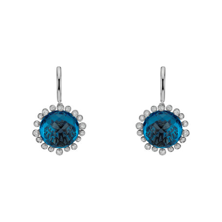 Diamond earrings with Topaz Sandra