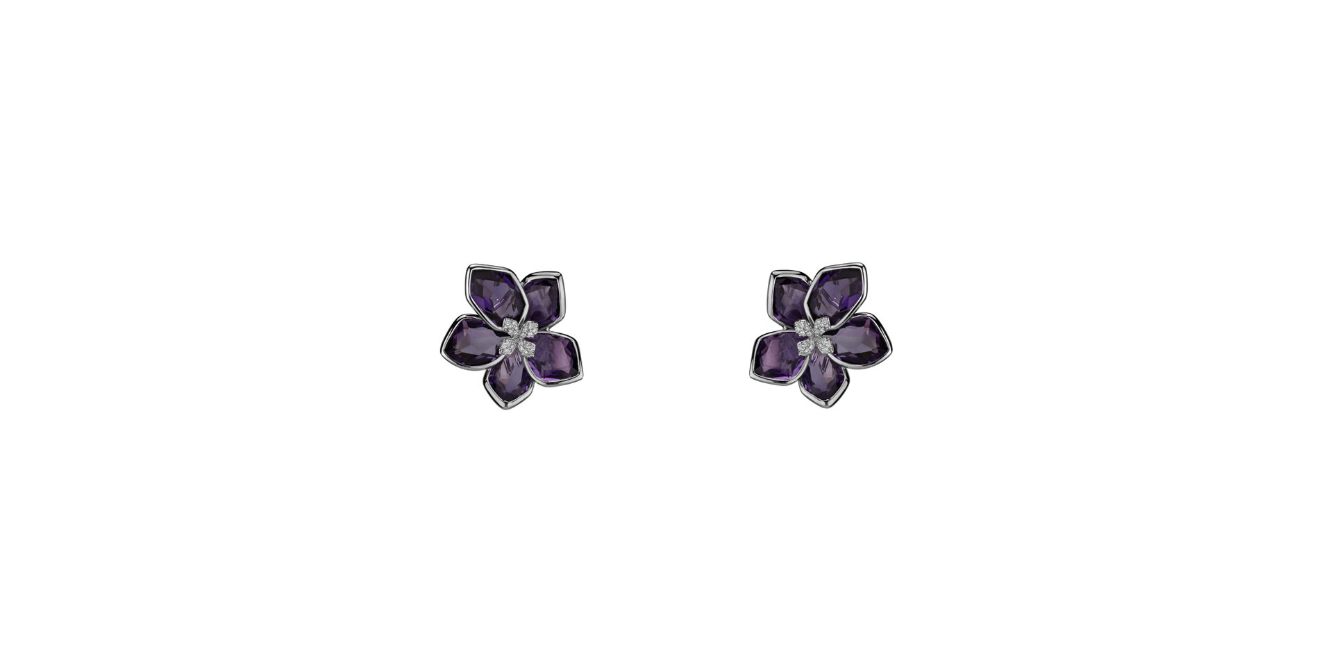 Diamond earrings with Amethyst Siriena