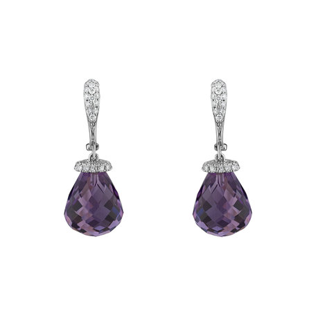 Diamond earrings with Amethyst Traugott