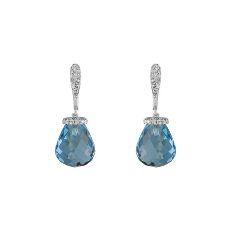 Diamond earrings with Topaz Traugott