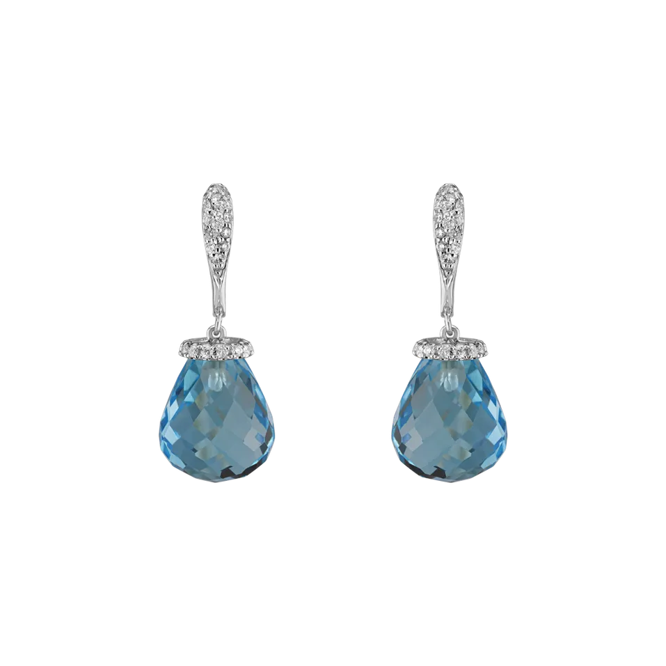 Diamond earrings with Topaz Traugott