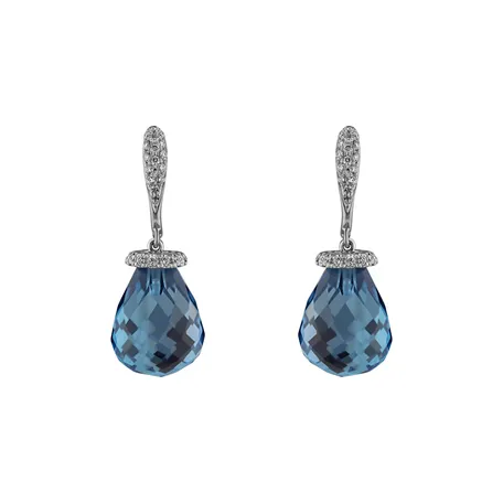 Diamond earrings with Topaz Traugott