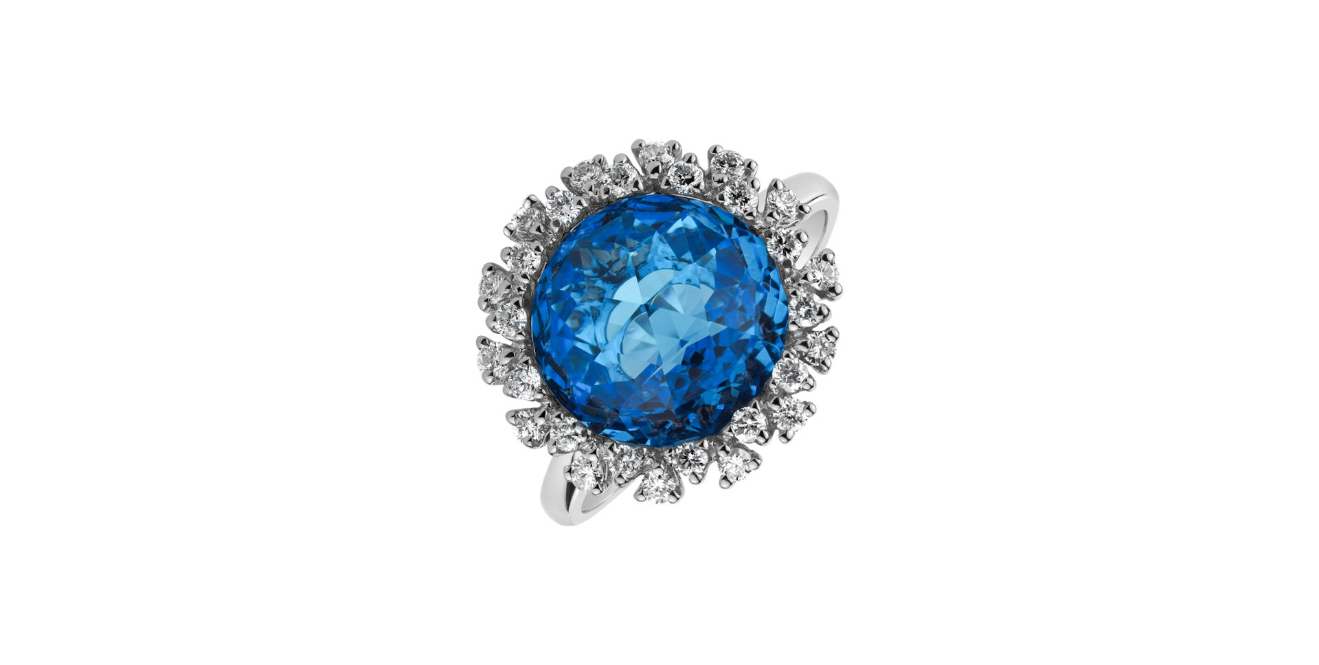 Diamond ring with Topaz Pavia