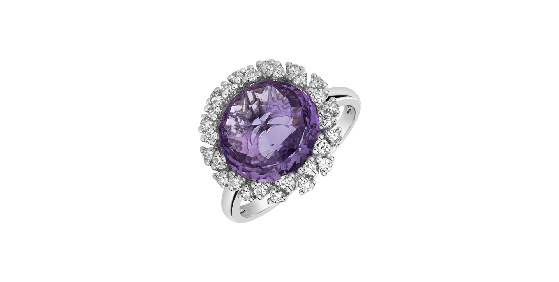 Diamond rings with Amethyst Pavia