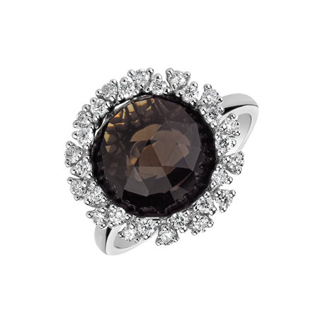Diamond ring with Quartz Pavia