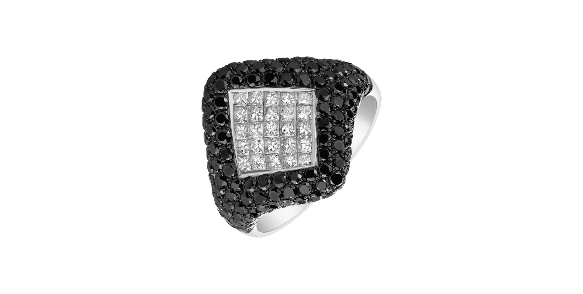 Ring with black and white diamonds Jamie Leigh