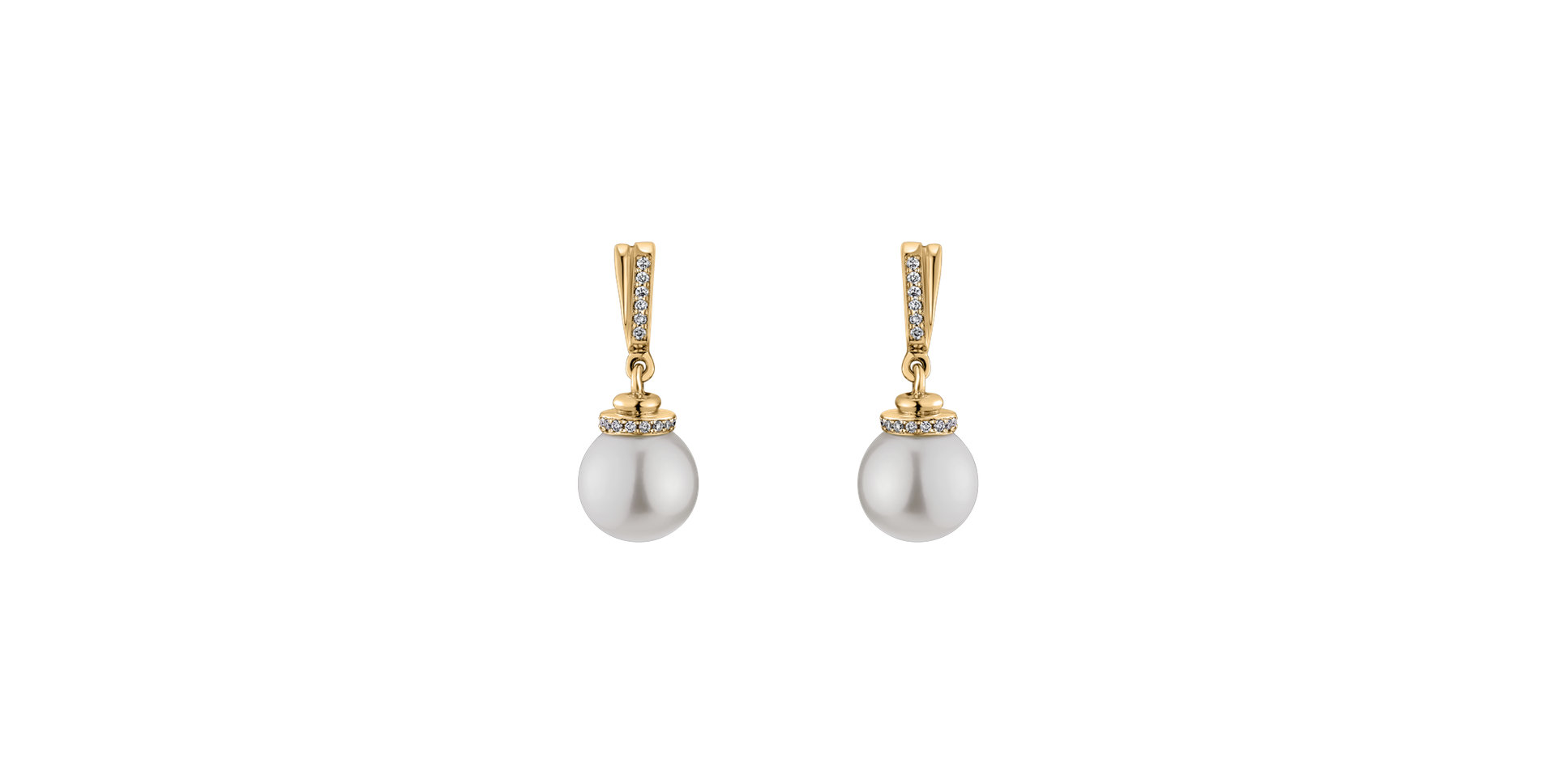 Diamond earrings with Pearl Sea Twins
