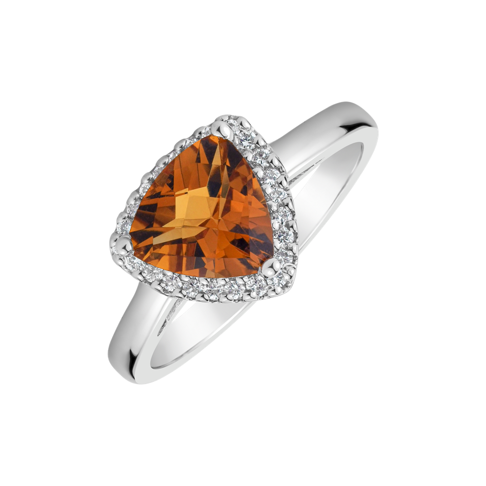 Ring with Citrine and diamonds Luciole