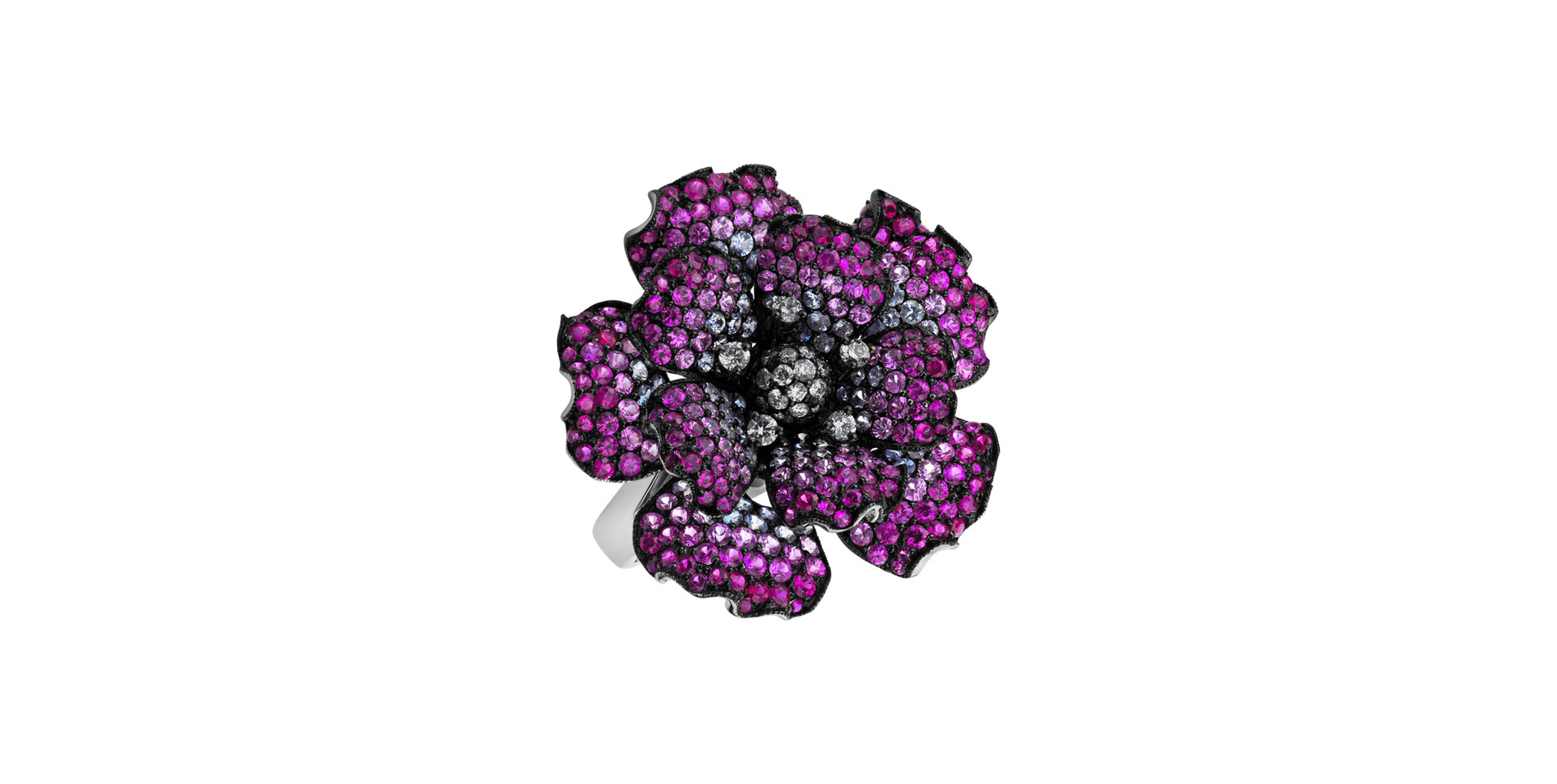 Diamond ring with Sapphire Royal Magnolia