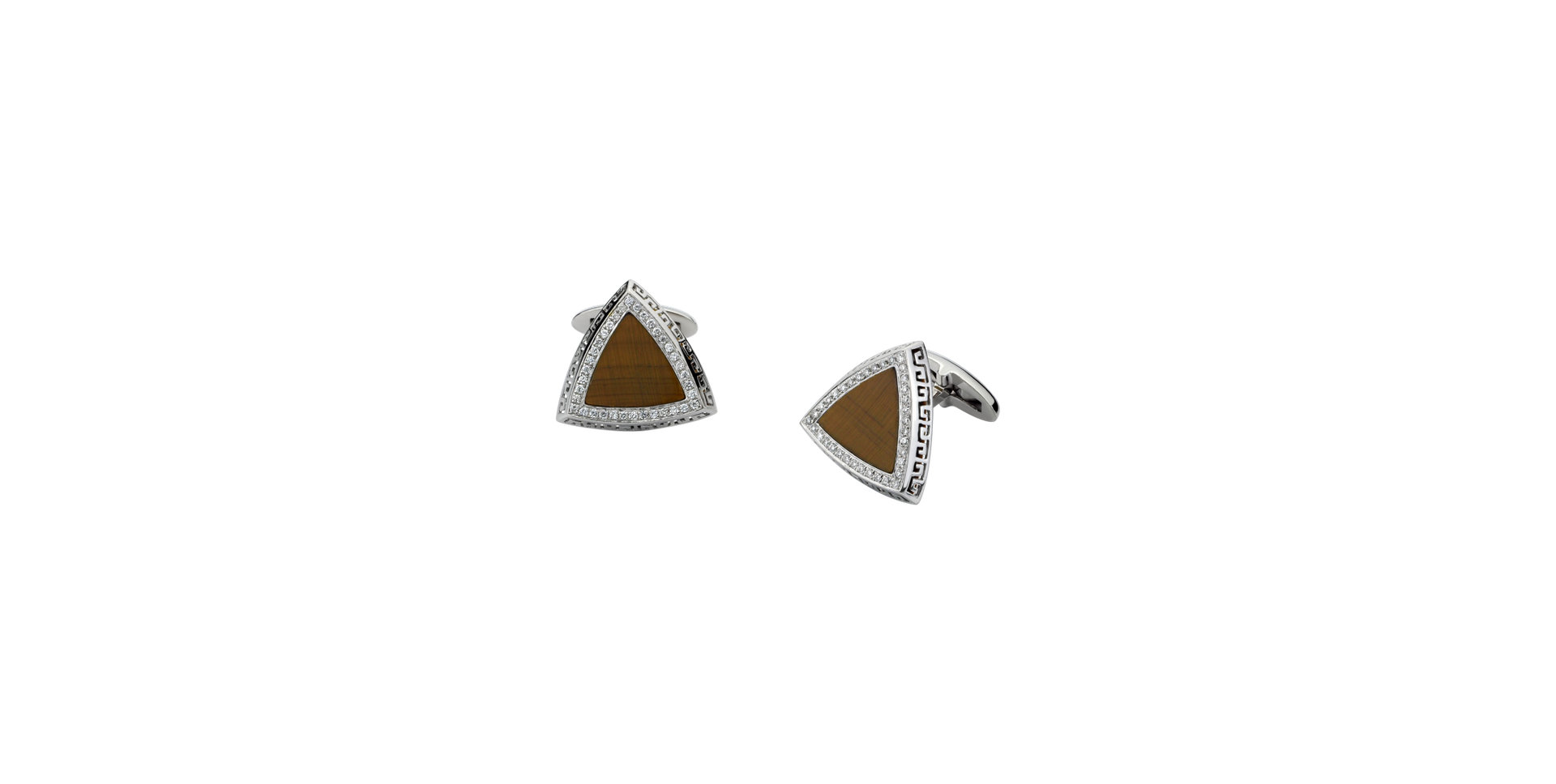 Diamond cufflinks with Tiger Eye Tiger Eyes