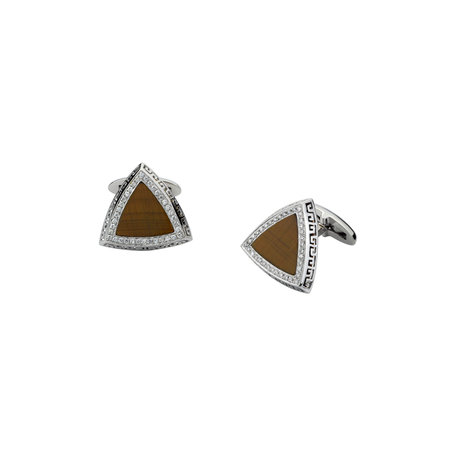 Diamond cufflinks with Tiger Eye Tiger Eyes