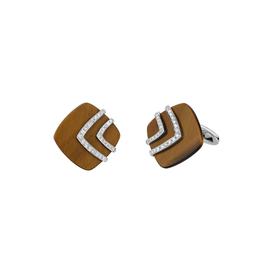 Diamond cufflinks with Tiger Eye Exquisite Links