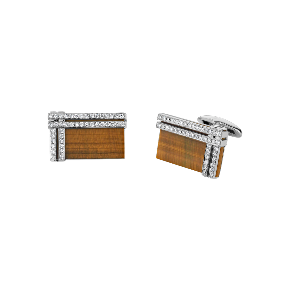Diamond cufflinks with Tiger Eye Refined Touch