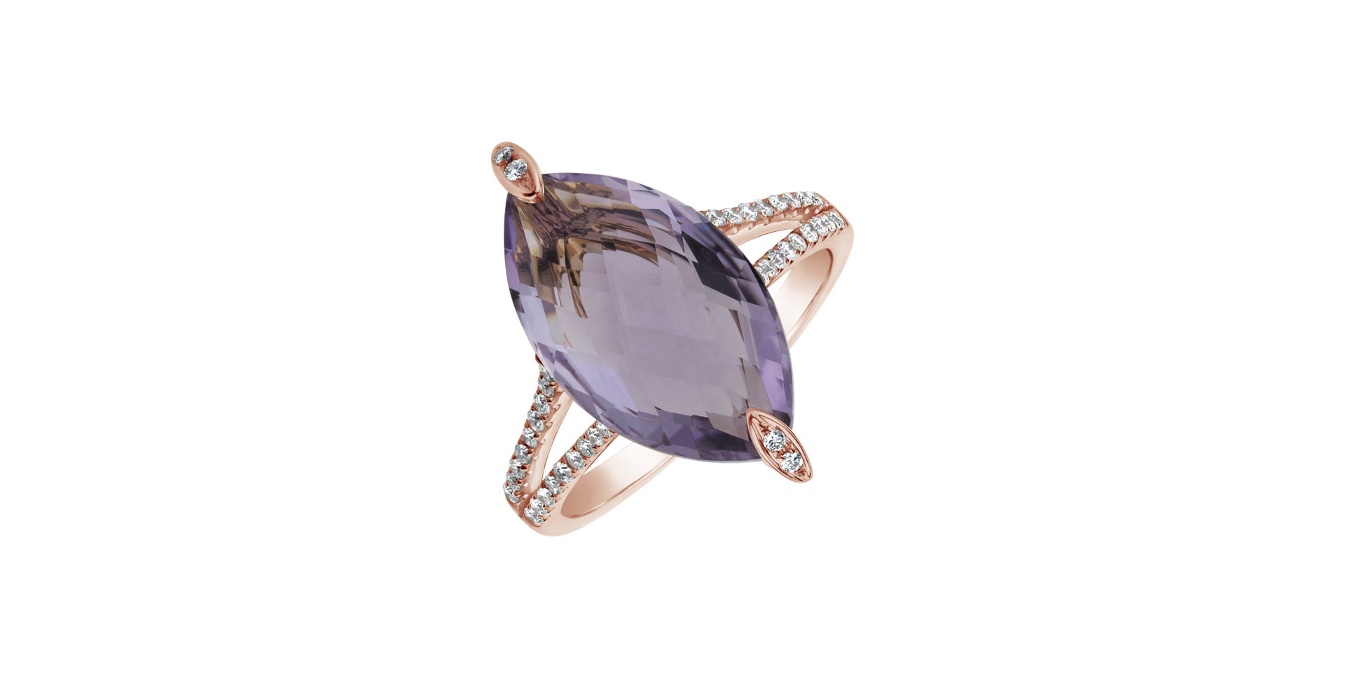 Diamond rings with Amethyst Dreamy Sensation
