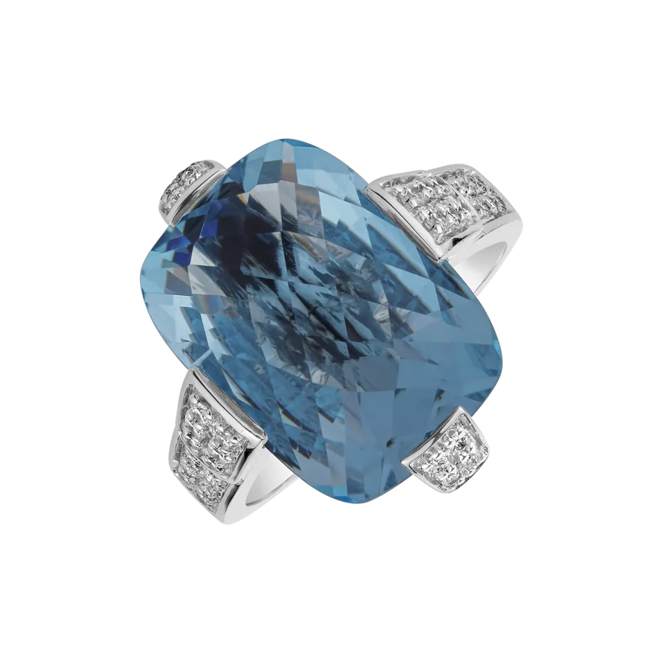 Diamond ring with Topaz Tiny Miracle