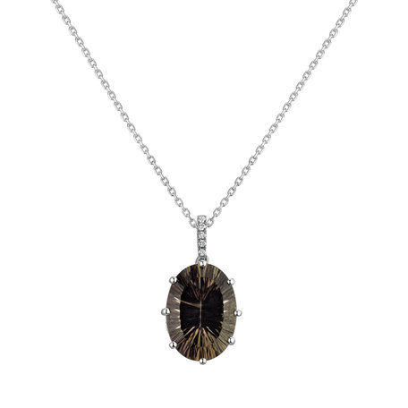 Diamond pendant with Quartz Santos