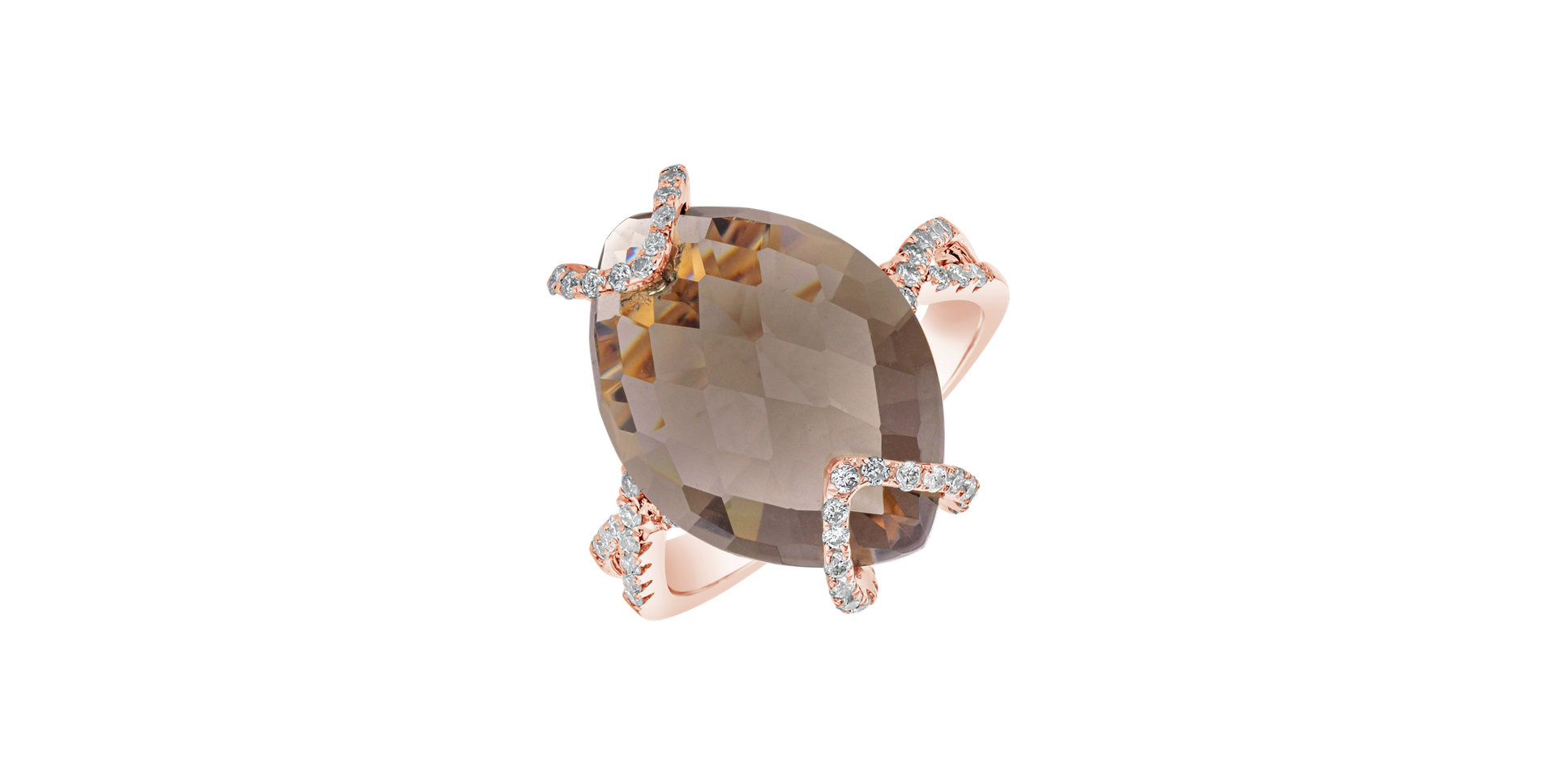 Diamond ring with Quartz Vener