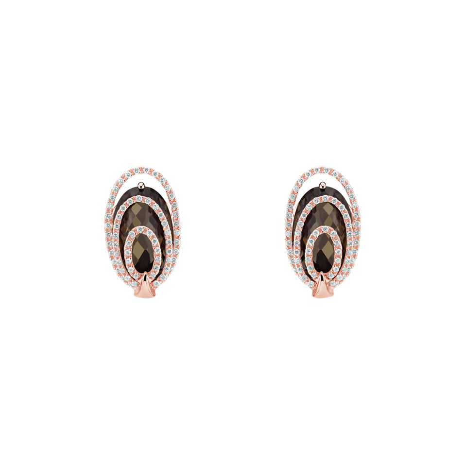 Diamond earrings with Quartz Queen Treasure