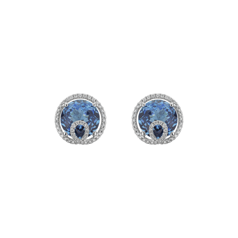 Diamond earrings with Topaz Mannette