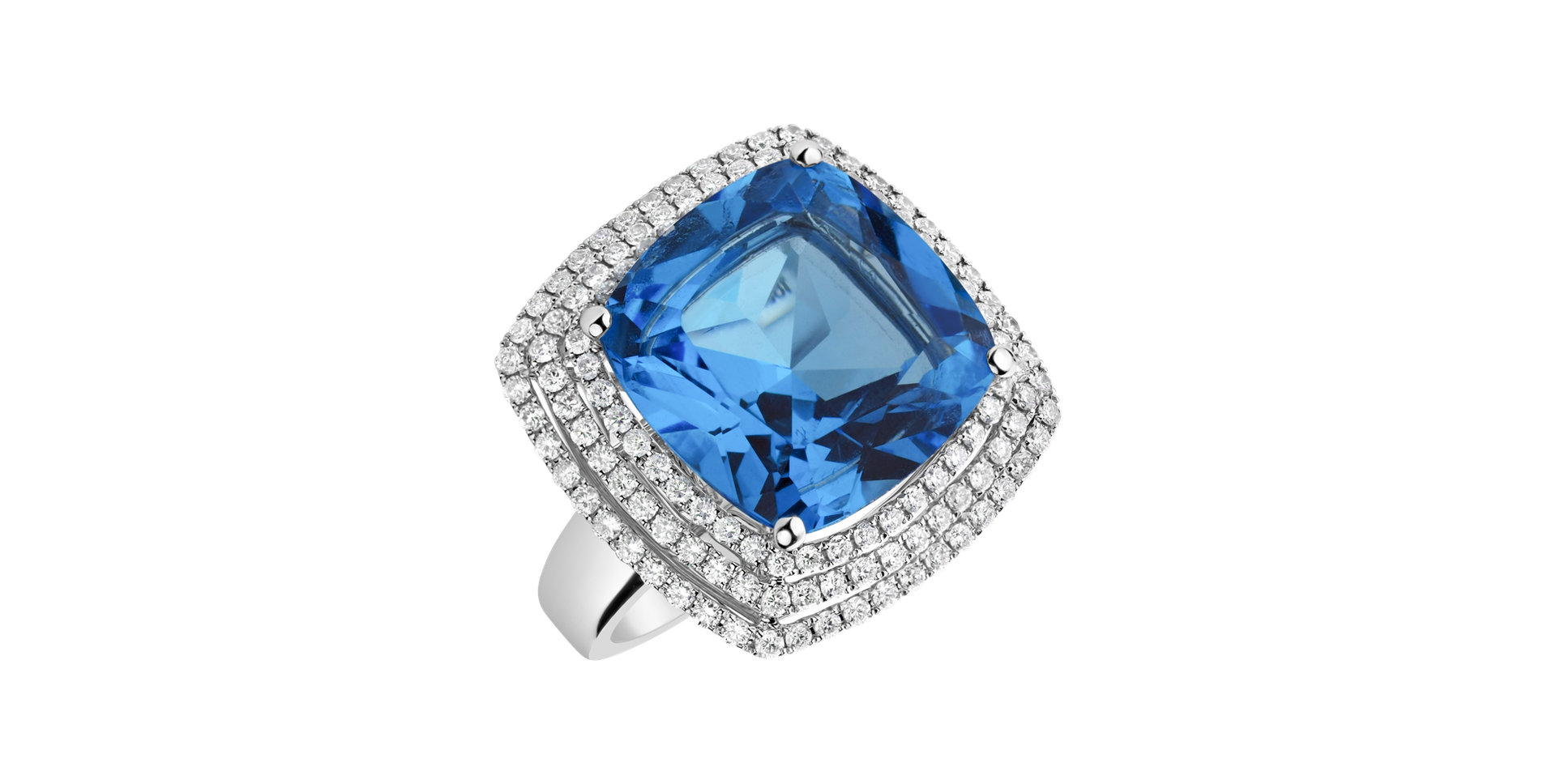 Diamond ring with Topaz Ofelia
